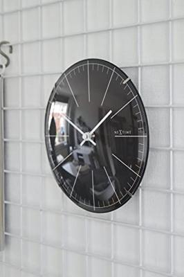 NeXtime NE-3506ZW Wandklok Big Stripe Ø20 Glas Zwart
