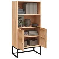 Hoge kast 60x35x125 cm bewerkt hout - thumbnail