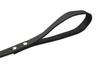 Hondenriem van leer 165cm x 20mm zwart - thumbnail