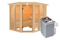 Karibu | Ainur 3 Sauna met Dakkraag | Kachel 9 kW Geïntegreerde Bediening - thumbnail