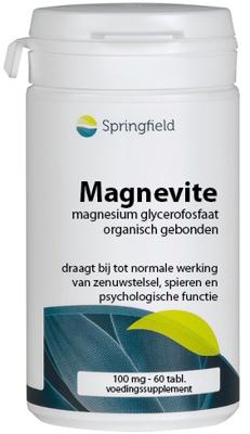 Springfield Magnevite Magnesium Glycerofosfaat 100mg Tabletten 60st Springfield Magnevite Magnesium Glycerofosfaat 100mg Tabletten 60st