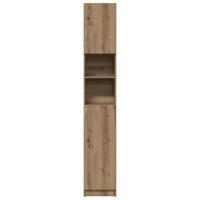 Badkamerkast 32x25,5x190cm bewerkt hout artisanaal eikenkleurig - thumbnail