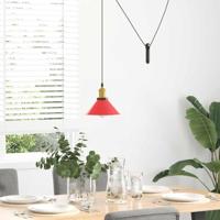 Hanglamp in hoogte verstelbaar E27 22 cm metaal glanzend rood - thumbnail