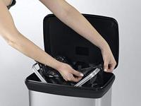 Curver decobin pedaalemmer rechthoekig 50 liter zilver metallic - thumbnail