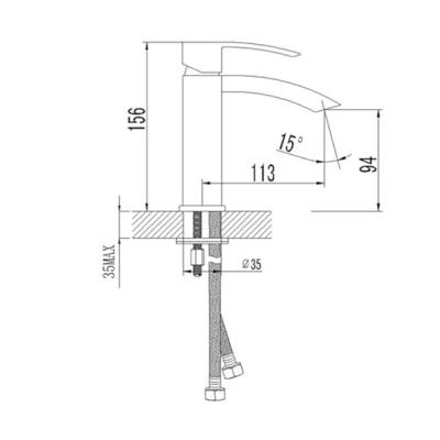 Wastafelmengkraan Sapho Ginko 1-hendel Gebogen 15.6 cm Chroom Wastafelmengkraan Sapho Ginko 1-hendel Gebogen 15.6 cm Chroom