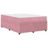 Bedframe met matras met matras Roze 160 x 200 cm Fluweel - thumbnail