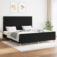 Bedframe zonder matras stof zwart 160x200 cm - thumbnail