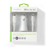 Autolader | 1,67 A / 2,22 A / 3,0 A | Outputs: 1 | Poorttype: USB-C© | Lightning 8-Pins (Los) Kabe - thumbnail