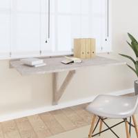 Wandtafel inklapbaar 100x60x56 cm bewerkt hout betongrijs - thumbnail