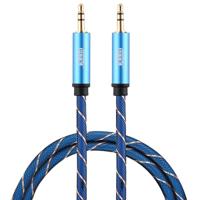 EMK 3 5 mm Male-Male grid nylon gevlochten audio kabel voor spreker/notebooks/koptelefoon lengte: 0 5 m (blauw) - thumbnail