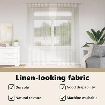 Voile Gordijn met gordijnen 2 pcs Crème 225 x 140 cm Polyester