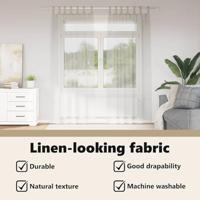 Voile Gordijn met gordijnen 2 pcs Crème 225 x 140 cm Polyester - thumbnail