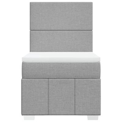 Boxspring met matras stof lichtgrijs 140x200 cm - thumbnail