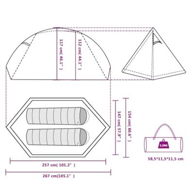 VidaXL Koepeltent 2-persoons waterdicht blauw VidaXL Koepeltent 2-persoons waterdicht blauw