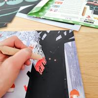 Kraskaarten Dieren om te ontdekken DJECO groen - thumbnail