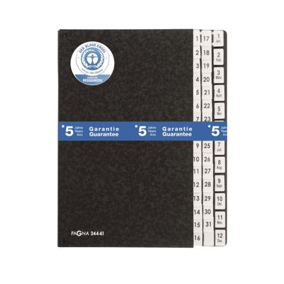 PAGNA Lessenaarordner 24441-04 Classic Hardkarton Zwart DIN A4 Aantal vakken: 44 1-31, 1-12, Jan.-Dez.