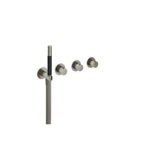 Hotbath Cobber afbouwdeel inbouw badendouche thermostaat met 2 stopkranen zonder uitloop geborsteld nikkel CB7071EXTGN - thumbnail