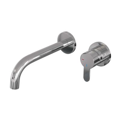 Brauer Chrome Edition Inbouw Wastafelmengkraan met Gebogen Uitloop en Rozetten Model D1 Chroom