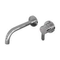 Brauer Chrome Edition Inbouw Wastafelmengkraan met Gebogen Uitloop en Rozetten Model D1 Chroom - thumbnail