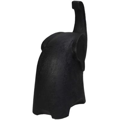 Diversen Ornament olifant polyresin black 16x8x20.5cm
