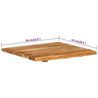 Wastafelblad 58x52x2,5 cm massief acaciahout - thumbnail