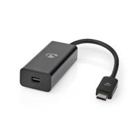 Nedis CCGP64452BK02 Usb-adapter Usb 3.2 Gen 1 Usb Type-c™ Male Mini Displayport 0.20 M Rond Vernikkeld Pvc Zwart Polybag - thumbnail