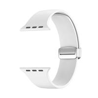 Siliconen bandje - Folding Buckle - Wit - Geschikt voor Apple Watch 38mm / 40mm / 41mm / 42mm - thumbnail