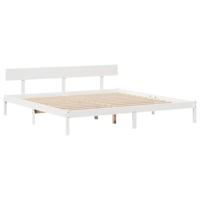Bedframe zonder matras massief grenenhout wit 200x200 cm - thumbnail