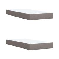 Boxspring met matras stof taupe 200x200 cm - thumbnail