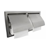 Toiletrolhouder Dubbel Wiesbaden 304 RVS (met klep) - thumbnail