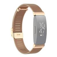 By Qubix - Compatible met Fitbit Inspire Milanese bandje met gesp - Maat: Small - Champagne Goud - Compatible fitbit bandje - thumbnail
