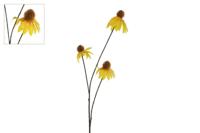 Kunstbloem Echinacea geel PE 82cm - thumbnail