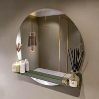 MONDIAZ SPOT spiegel rond 90cm met Spiegelplanchet kleur Army. - thumbnail