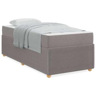 Bedframe met matras met matras Taupe 90 x 190 cm Stof