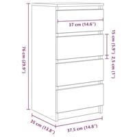 Dressoir 37,5x35x76 cm bewerkt hout oud houtkleurig - thumbnail