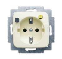 Busch-Jaeger Reflex SI FI-SCHUKOMAT wandcontactdoos met aardlekschakelaar randaarde, crèmewit - thumbnail