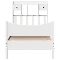 Bedframe zonder matras massief grenenhout wit 90x200 cm - thumbnail
