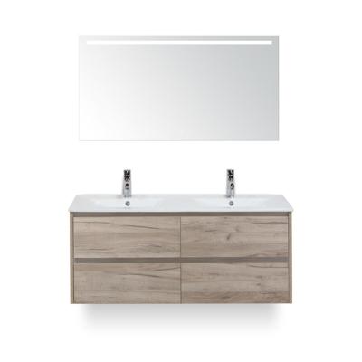 Dante Badmeubelset 120 cm - Craft Oak - Keramische Wastafel Wit Enjoy - met Sence Spiegel