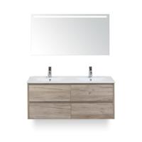 Dante Badmeubelset 120 cm - Craft Oak - Keramische Wastafel Wit Enjoy - met Sence Spiegel - thumbnail