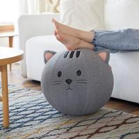 Poef,Kitty,grijs,polyester - thumbnail