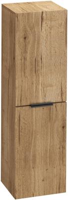 Saqu Lima halfhoge kast met mat zwarte greep 35x32x120cm eiken marcato