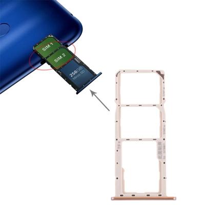 SIM-kaart lade + micro SD-kaart lade voor Huawei Honor 8C (goud)