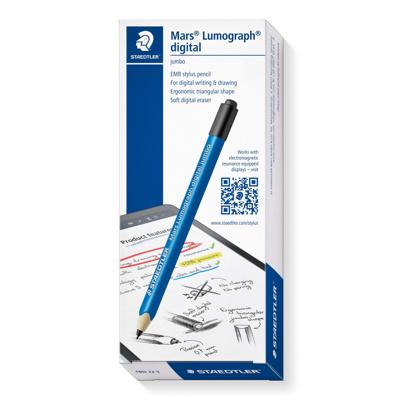 Staedtler Mars® Lumograph® digital jumbo Digitale pen Met drukgevoelige punt, Met precieze schrijfpunt, Gumknop Blauw