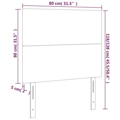 Hoofdbord LED 90x5x78/88 cm stof crèmekleurig - thumbnail
