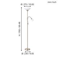 Eglo VloerlampUp 2 176cm nikkel mat - 82842 - thumbnail