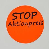 Etiket fluor rood 35mm STOP Aktionpreis - thumbnail