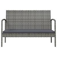 16-delige Loungeset met kussens poly rattan grijs - thumbnail