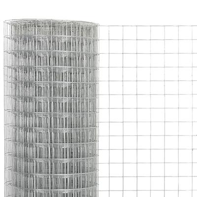 VidaXL Kippengaas 25x0,5 m gegalvaniseerd staal zilverkleurig