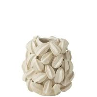 J-Line Vaas Botanica Cacao Hoog Klei Beige - thumbnail