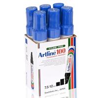 Viltstift Artline 100 schuin 7.5-12mm blauw | 12 stuks - thumbnail